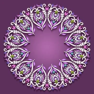 Abstract vector ornamental nature color vintage frame. Stock Illustration