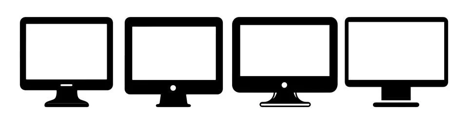 Abstract Vector Pack of LCD, LED Icon or Logo Design Template Stock Illustration