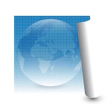 Abstract vector page layout design with globe Stock Illustration