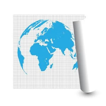 Abstract vector page layout design with globe Stock Illustration