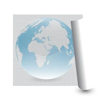 Abstract vector page layout design with globe Stock Illustration