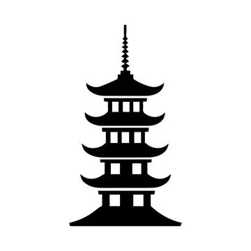 Abstract Vector Pagoda Icon or Logo Design Template Stock Illustration