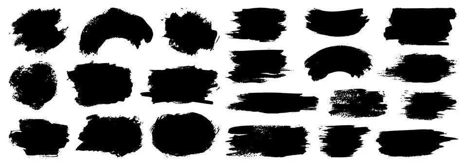 Abstract vector paint set. Isolated grunge elements for paper design. Ink paint Illustrazione stock