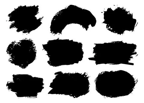 Abstract vector paint set. Isolated grunge elements for paper design. Ink paint Stock Illustration