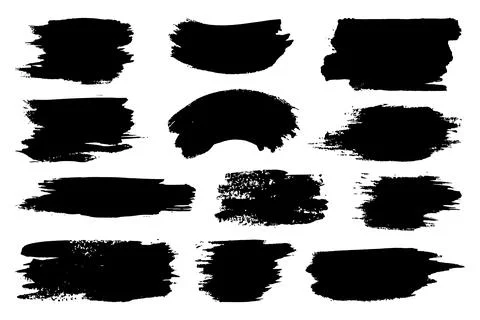 Abstract vector paint set. Isolated grunge elements for paper design. Ink paint Stock Illustration