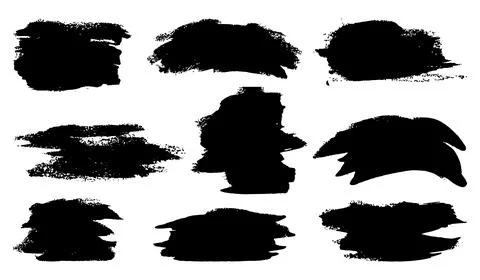 Abstract vector paint set. Isolated grunge elements for paper design. Ink paint Stock Illustration