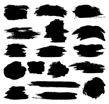 Abstract vector paint set. Isolated grunge elements for paper design. Ink paint Stock Illustration