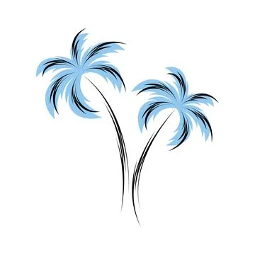 Abstract vector palm tree summer symbol isolated Stock-Illustration