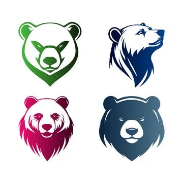 Abstract Vector Panda or Bear Icon Design Template Stock Illustration