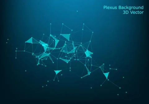 Abstract vector particles and lines. Plexus effect. Futuristic illustration.  Stock Illustration