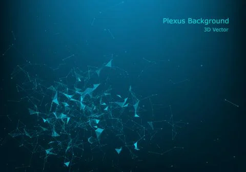 Abstract vector particles and lines. Plexus effect. Futuristic illustration.  イラスト素材