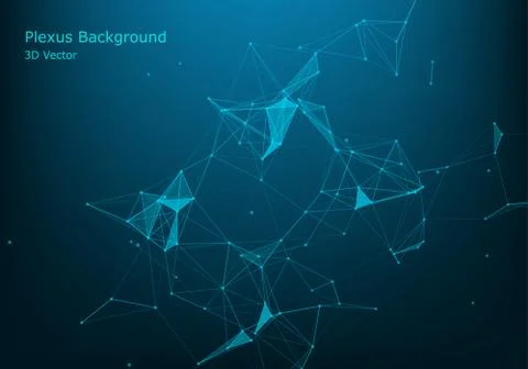 Abstract vector particles and lines. Plexus effect. Futuristic illustration.  Illustrazione stock