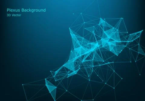 Abstract vector particles and lines. Plexus effect. Futuristic illustration.  Stock Illustration