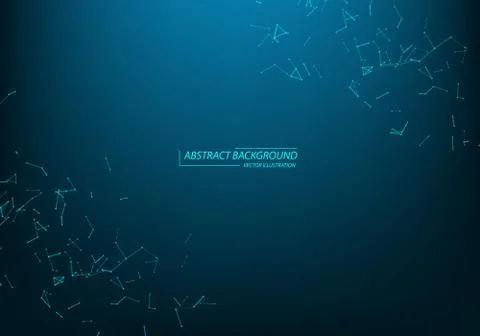 Abstract vector particles and lines. Plexus effect. Futuristic illustration.  Stock Illustration