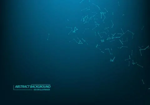 Abstract vector particles and lines. Plexus effect. Futuristic illustration.  Stock Illustration