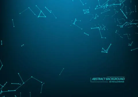 Abstract vector particles and lines. Plexus effect. Futuristic illustration.  스톡 일러스트