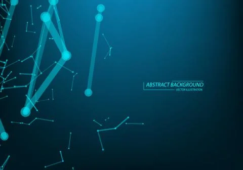 Abstract vector particles and lines. Plexus effect. Futuristic illustration.  Stock Illustration