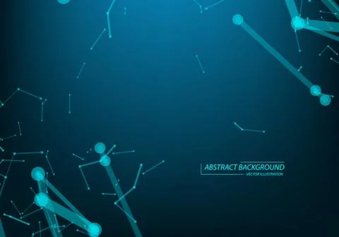 Abstract vector particles and lines. Plexus effect. Futuristic illustration.  스톡 일러스트