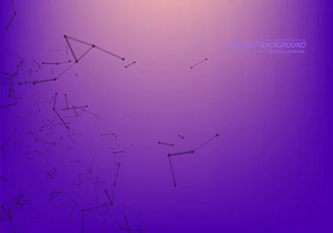 Abstract vector particles and lines. Plexus effect. Futuristic illustration.  イラスト素材