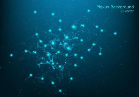 Abstract vector particles and lines. Plexus effect. Futuristic illustration.  Stock Illustration