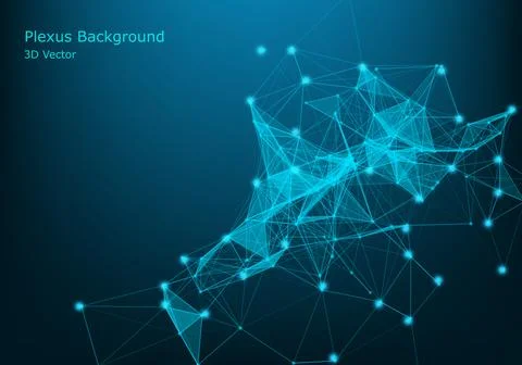 Abstract vector particles and lines. Plexus effect. Futuristic illustration.  스톡 일러스트