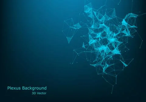 Abstract vector particles and lines. Plexus effect. Futuristic illustration.  Stock Illustration