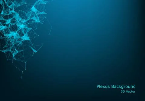 Abstract vector particles and lines. Plexus effect. Futuristic illustration.  イラスト素材