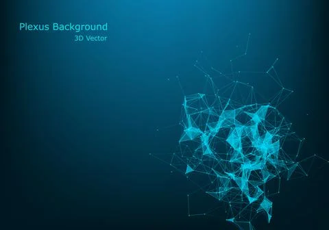 Abstract vector particles and lines. Plexus effect. Futuristic illustration.  イラスト素材