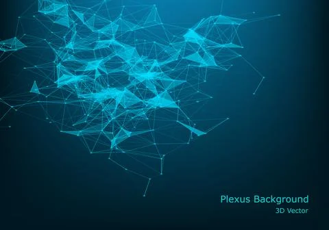 Abstract vector particles and lines. Plexus effect. Futuristic illustration.  Illustrazione stock