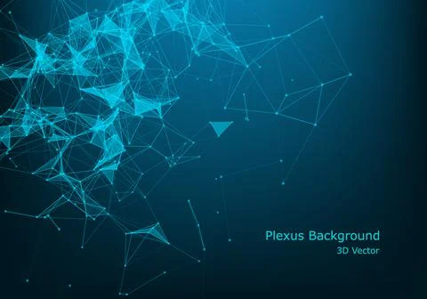 Abstract vector particles and lines. Plexus effect. Futuristic illustration.  Illustrazione stock