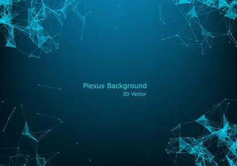 Abstract vector particles and lines. Plexus effect. Futuristic illustration.  Illustrazione stock