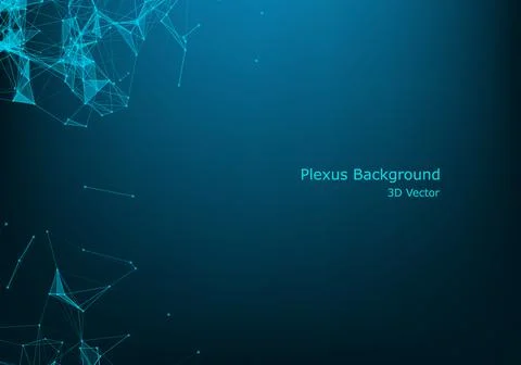 Abstract vector particles and lines. Plexus effect. Futuristic illustration.  Illustrazione stock
