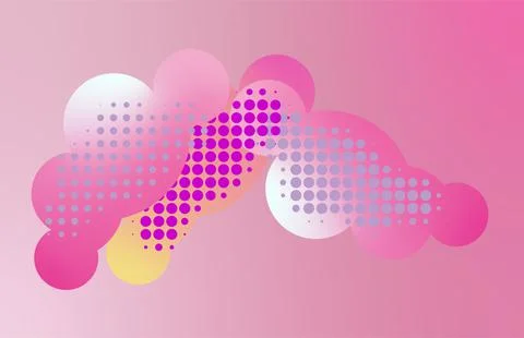 Abstract vector patten with halftone dots on a pink gradient background Stock Illustration