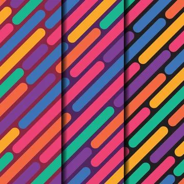 Abstract vector pattern background, lines pink, green, blue, orange, purple 스톡 일러스트