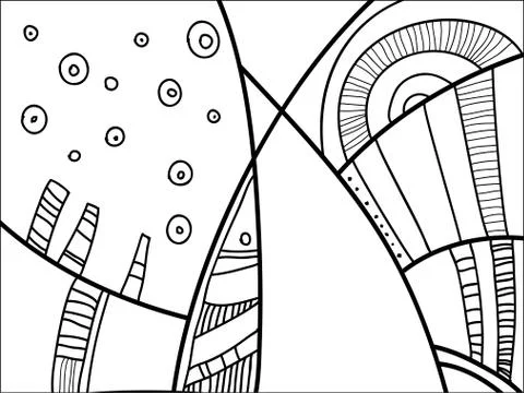 Abstract vector pattern, black and white doodles. Background for poster Stock Illustration