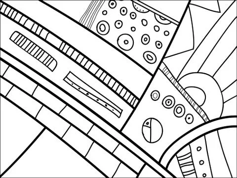 Abstract vector pattern, black and white doodles. Background for poster Stock Illustration