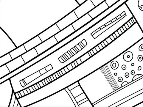 Abstract vector pattern, black and white doodles. Background for poster Stock Illustration