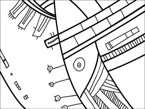 Abstract vector pattern, black and white doodles. Background for poster Stock Illustration