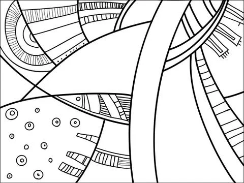 Abstract vector pattern, black and white doodles. Background for poster Stock Illustration