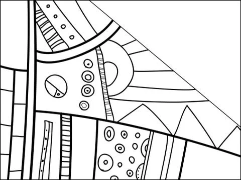 Abstract vector pattern, black and white doodles. Background for poster Stock Illustration