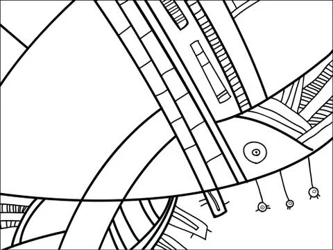 Abstract vector pattern, black and white doodles. Background for poster Stock Illustration