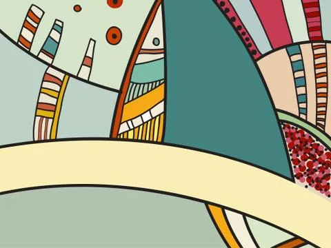 Abstract vector pattern, black and white doodles. Background for poster Stock Illustration