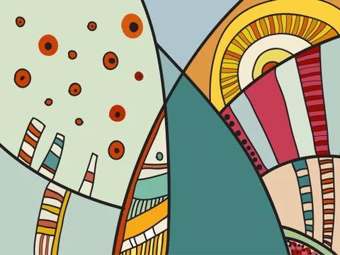 Abstract vector pattern, black and white doodles. Background for poster Stock Illustration