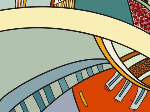 Abstract vector pattern, black and white doodles. Background for poster Stock Illustration