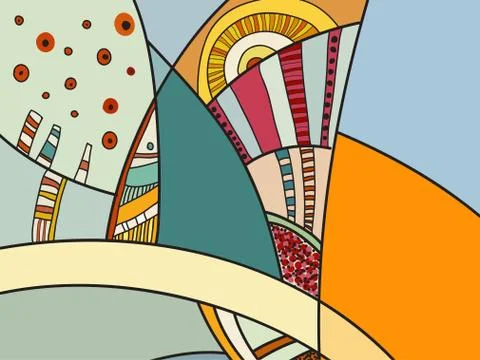 Abstract vector pattern, black and white doodles. Background for poster Stock Illustration