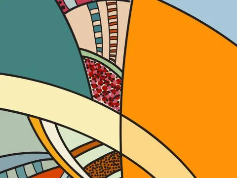 Abstract vector pattern, black and white doodles. Background for poster Stock Illustration