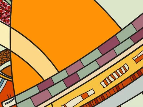 Abstract vector pattern, black and white doodles. Background for poster Stock Illustration