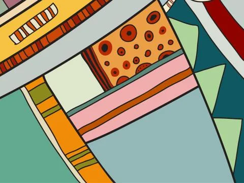 Abstract vector pattern, black and white doodles. Background for poster Stock Illustration