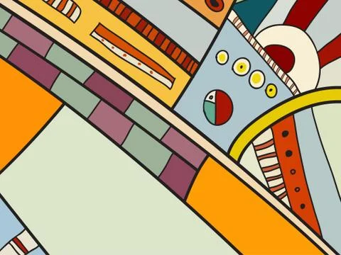 Abstract vector pattern, black and white doodles. Background for poster Stock Illustration