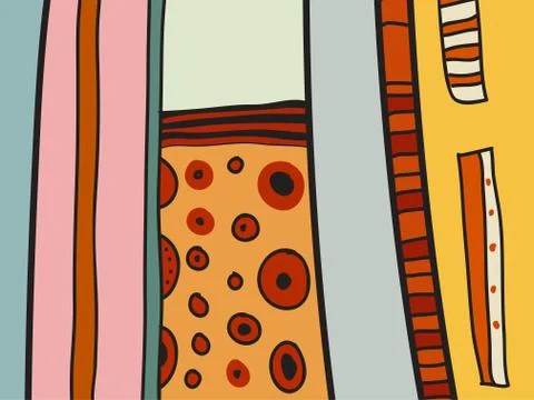 Abstract vector pattern, black and white doodles. Background for poster Stock Illustration